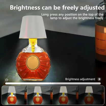 USB Charge Bottle Table Lamp Touch Control 3 Colors and Stepless Dimming Night Lamp for Bar Silicone Wine Stoppers Night Lamp