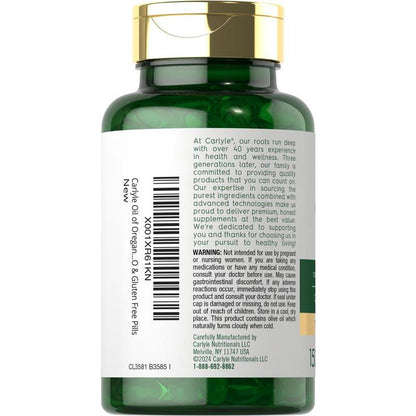 Carlyle Oregano Oil 4000Mg Supplement | 150 Softgel Capsules | Contains Carvacrol | Non-Gmo & Gluten Free Formula